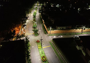 Comparison Before and After This LED Road Lighting Projects